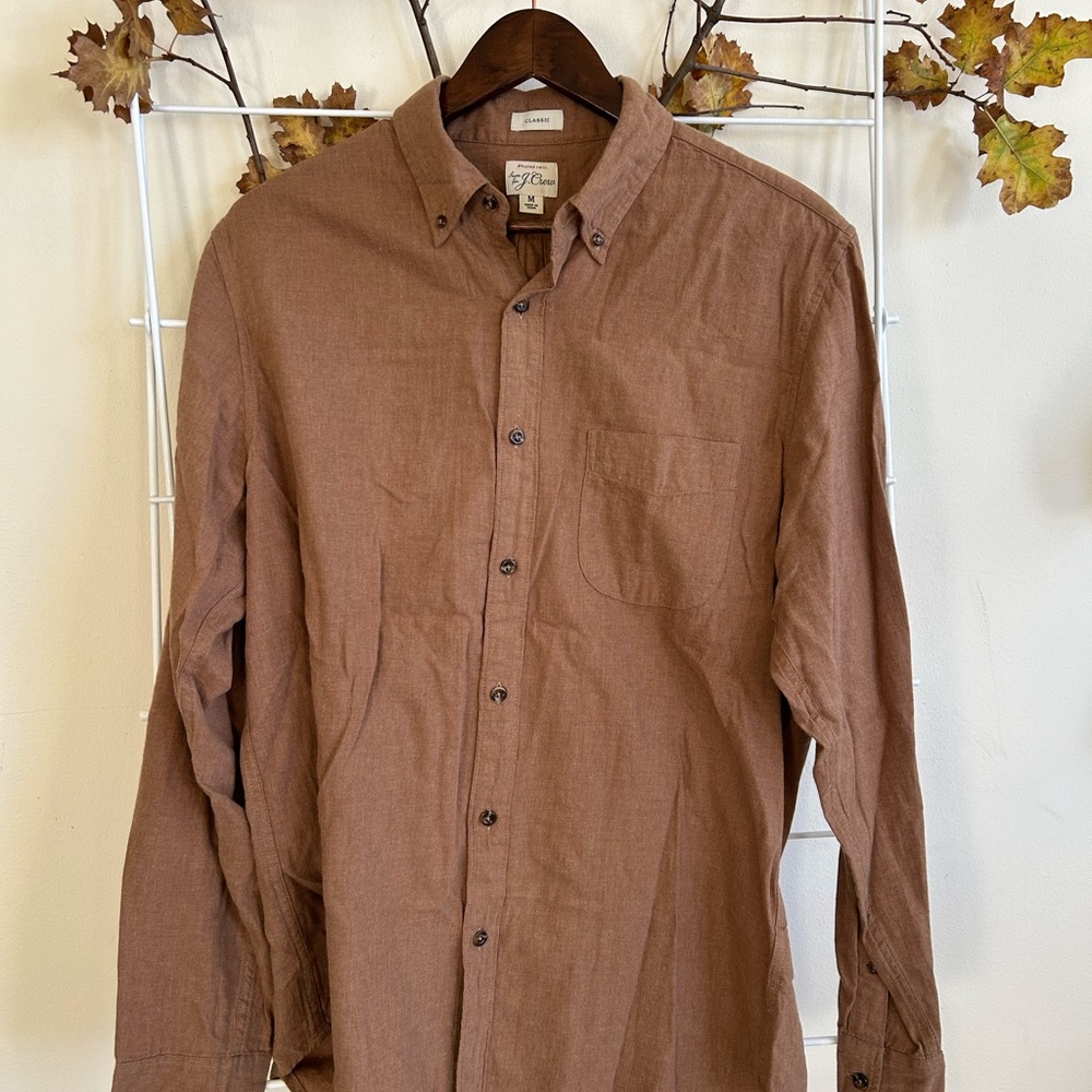 Vintage J Crew brushed twill button shirt in brown